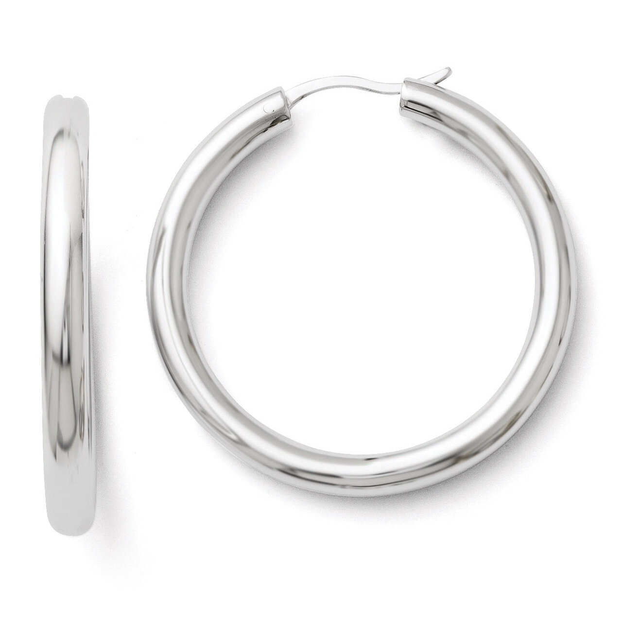 Leslie&#39;s Rhodium-plated 3.5mm Tube Earrings - Sterling Silver HB-QLE146, MPN: QLE146, 886774268224