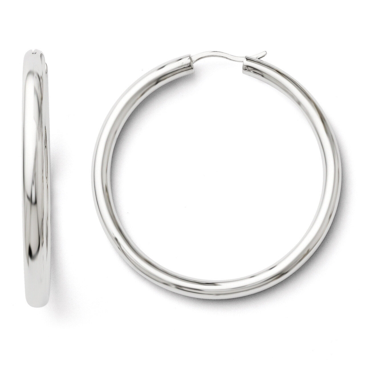 Leslie&#39;s Rhodium-plated 3.5mm Tube Earrings - Sterling Silver HB-QLE147, MPN: QLE147, 886774268262