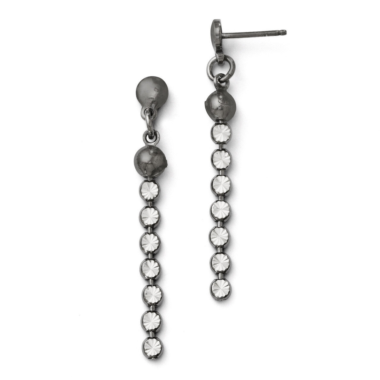 Leslie&#39;s Rhodium-plated Diamond-cut Post Dangle Earrings - Sterling Silver HB-QLE179, MPN: QLE179, …