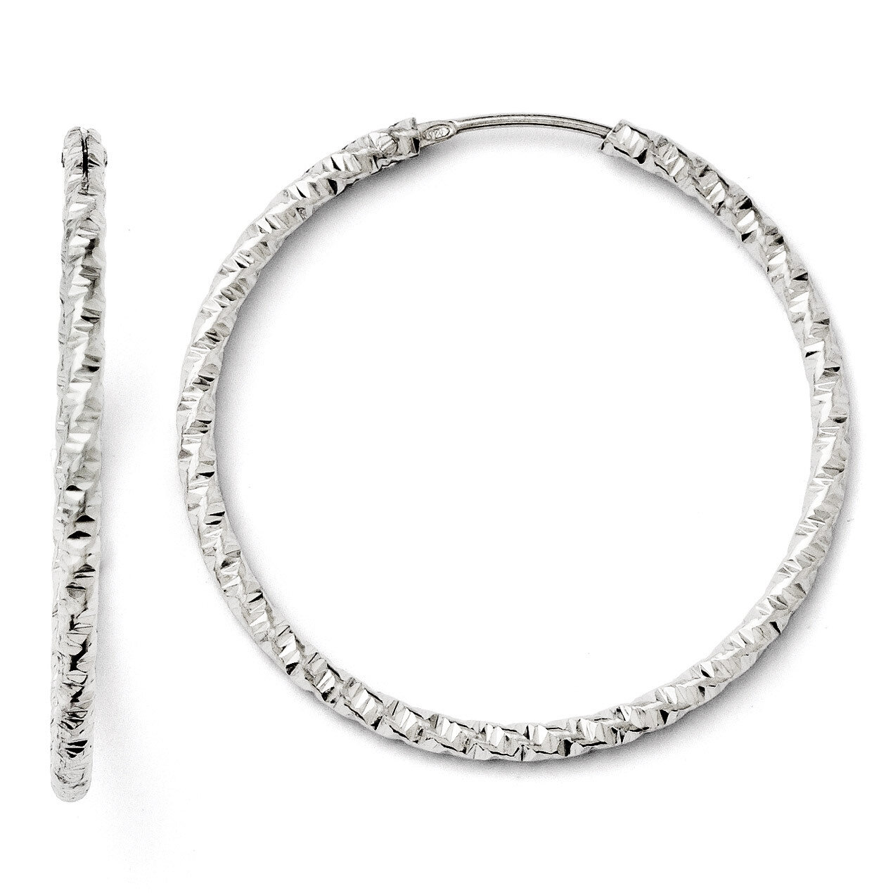 Leslie&#39;s Diamond-cut EndleHoop Earrings - Sterling Silver HB-QLE184, MPN: QLE184, 883957020372