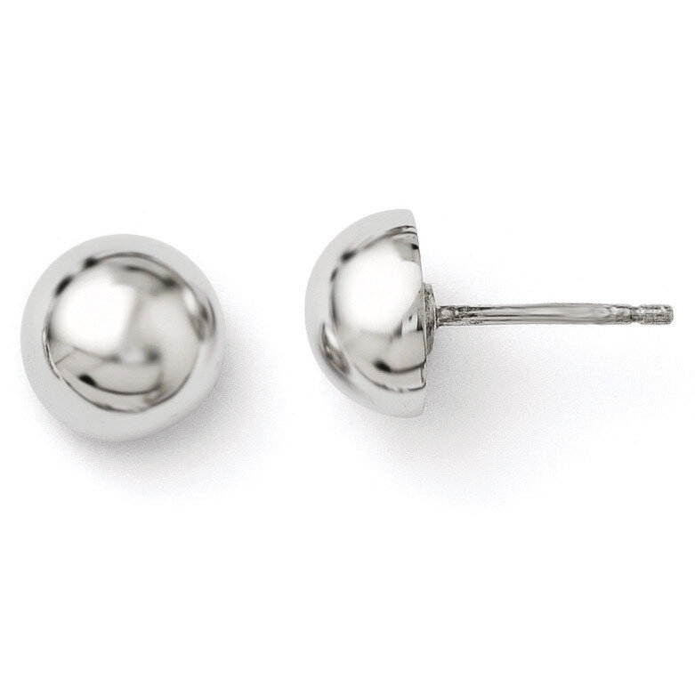 Leslie&#39;s Polished 8-9mm Button Earrings - Sterling Silver HB-QLE199, MPN: QLE199, 883957020433