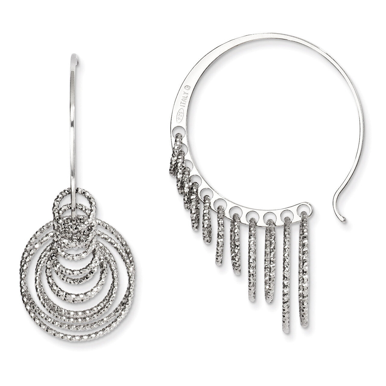 Leslie&#39;s Polished and Laser-cut Hoop Earrings - Sterling Silver HB-QLE229, MPN: QLE229, 886774286105