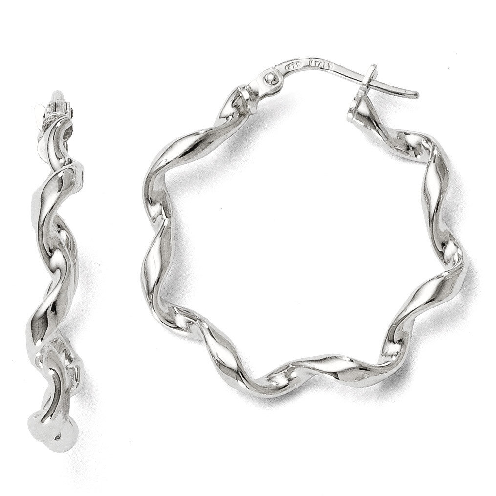 Leslie&#39;s Polished Twisted Hoop Earrings - Sterling Silver HB-QLE249, MPN: QLE249, 886774286129