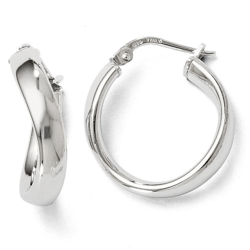 Polished Twisted Hoop Earrings - Sterling Silver HB-QLE254
