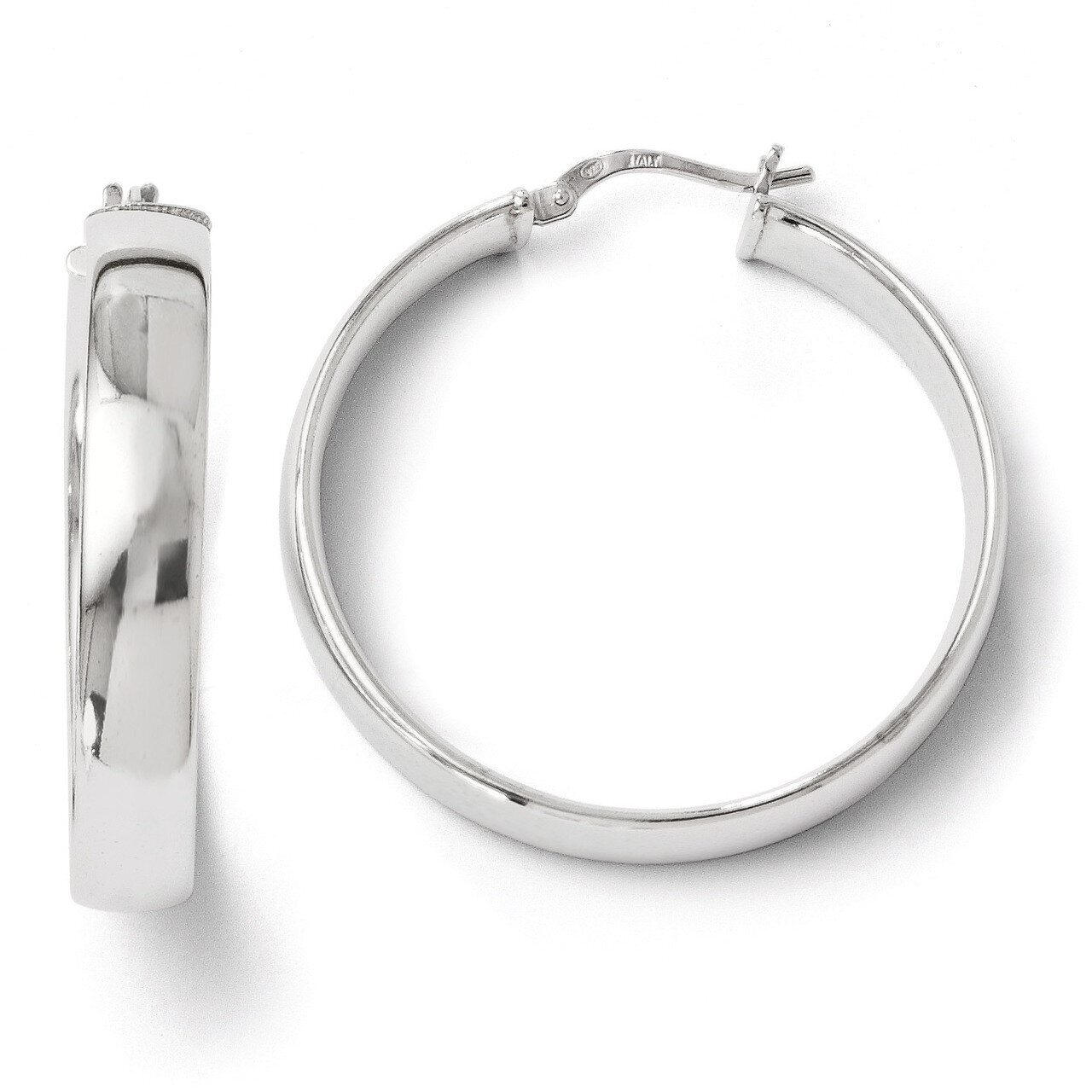 Polished Hinged Hoop Earrings - Sterling Silver HB-QLE264
