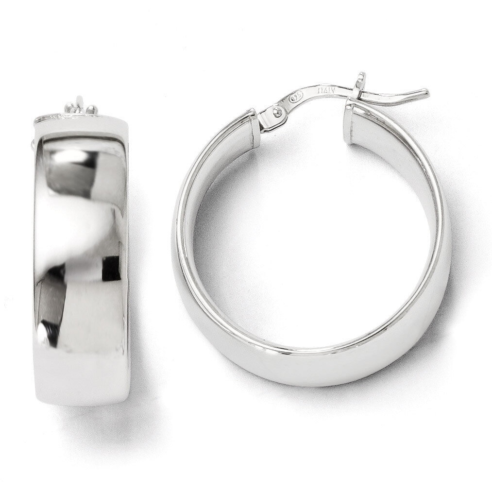 Leslie&#39;s Polished Hinged Hoop Earrings - Sterling Silver HB-QLE270, MPN: QLE270, 886774286174