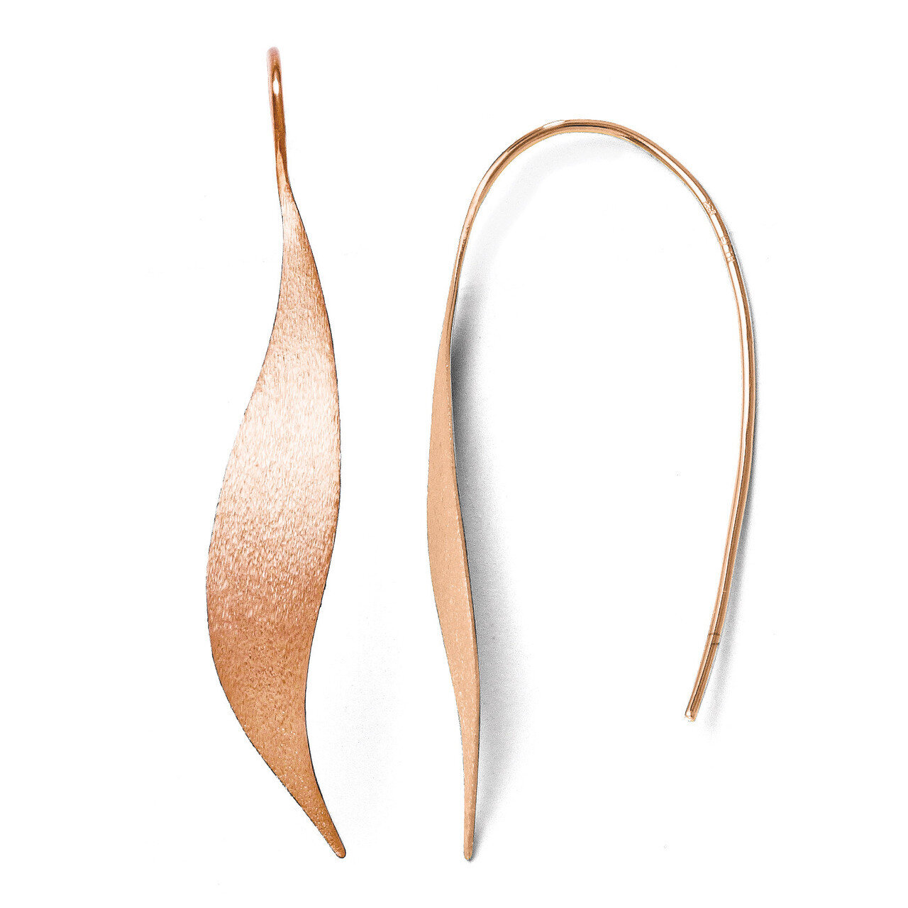 Leslie&#39;s Rose Gold-plated Polished &amp; Brushed Earrings - Sterling Silver HB-QLE367, MPN: QLE367, 886…