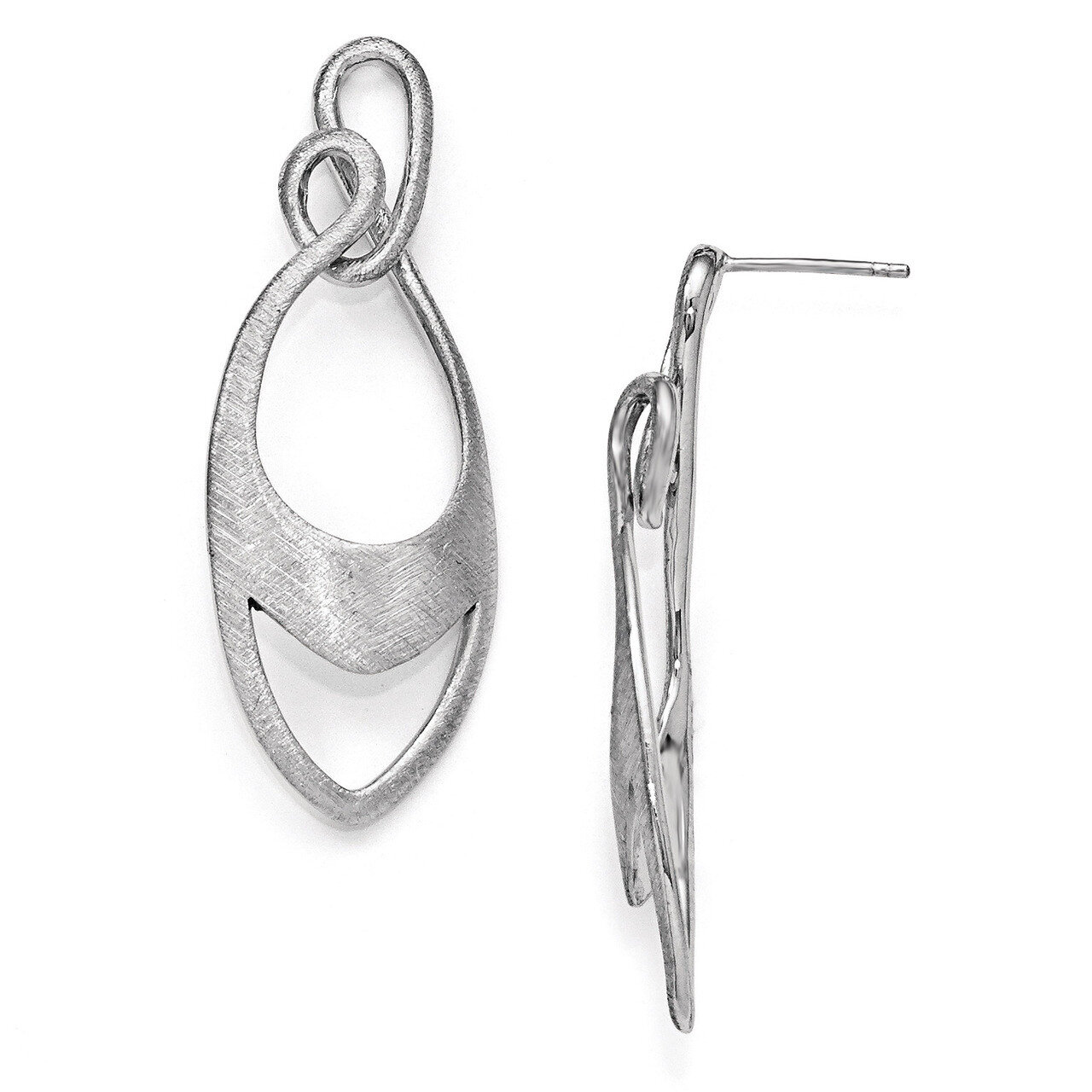 Leslie&#39;s Scratch Finish Post Dangle Earrings - Sterling Silver HB-QLE394, MPN: QLE394, 886774970240