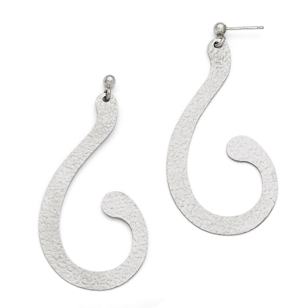 Leslie&#39;s Polished and Textured Post Dangle Earrings - Sterling Silver HB-QLE399, MPN: QLE399, 88677…