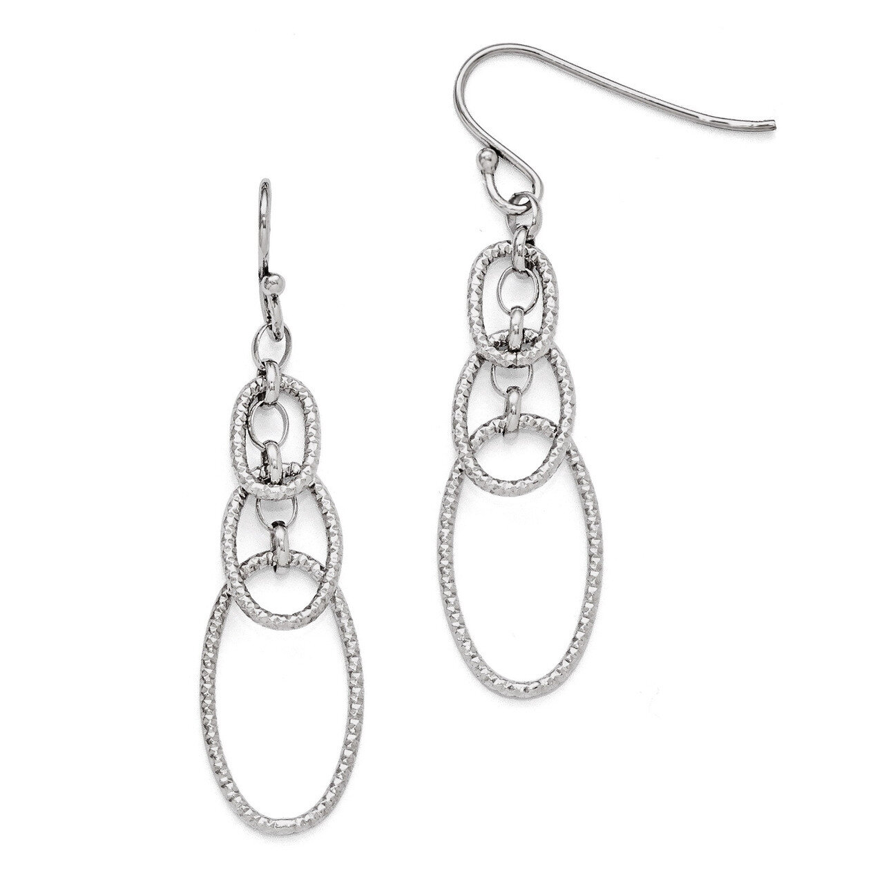 Leslie&#39;s Textured Dangle Shepherd Hook Earrings - Sterling Silver HB-QLE449, MPN: QLE449, 886774965…
