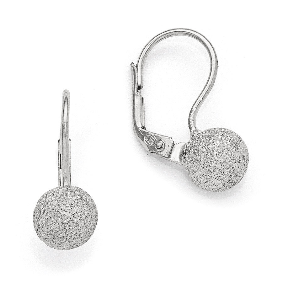 Radiant Essence Rhodium-plated Leverback Earrings - Sterling Silver HB-QLE482