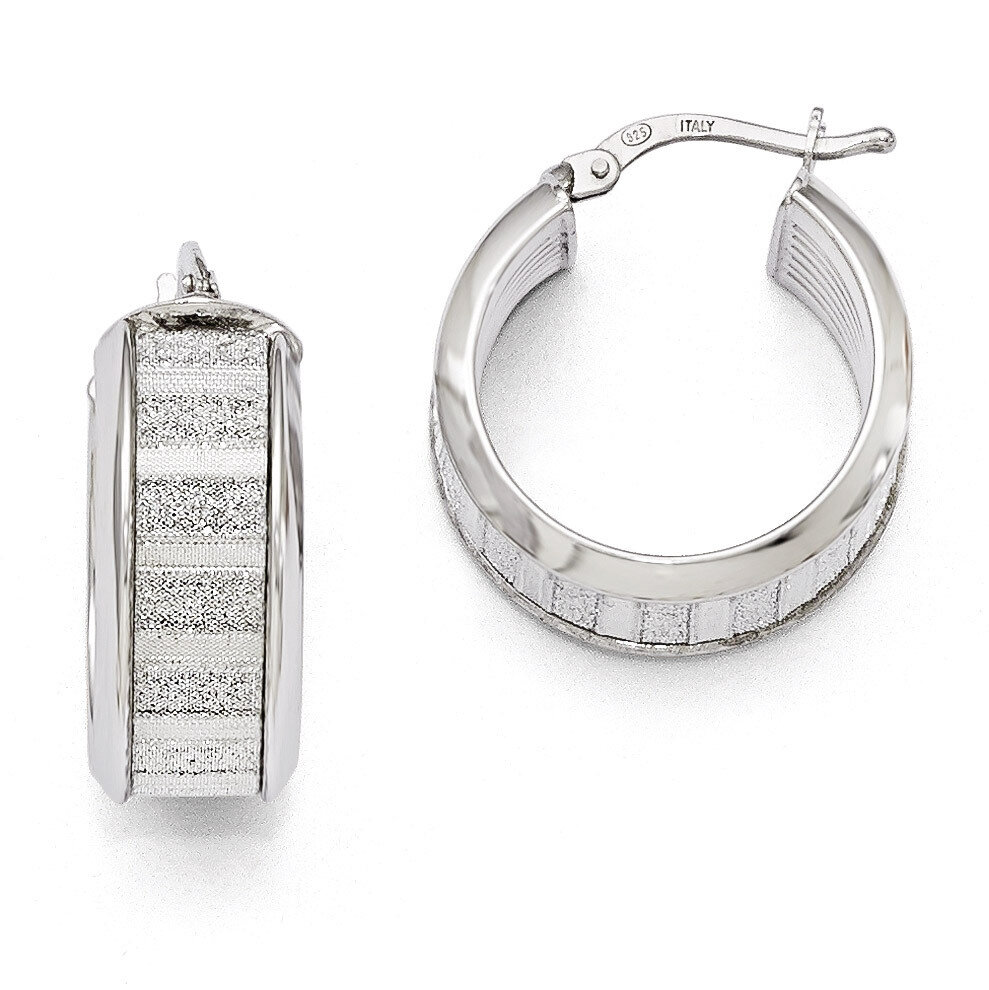 Leslie&#39;s Polished Glimmer Infused Hoop Earrings - Sterling Silver HB-QLE515, MPN: QLE515, 886774966…