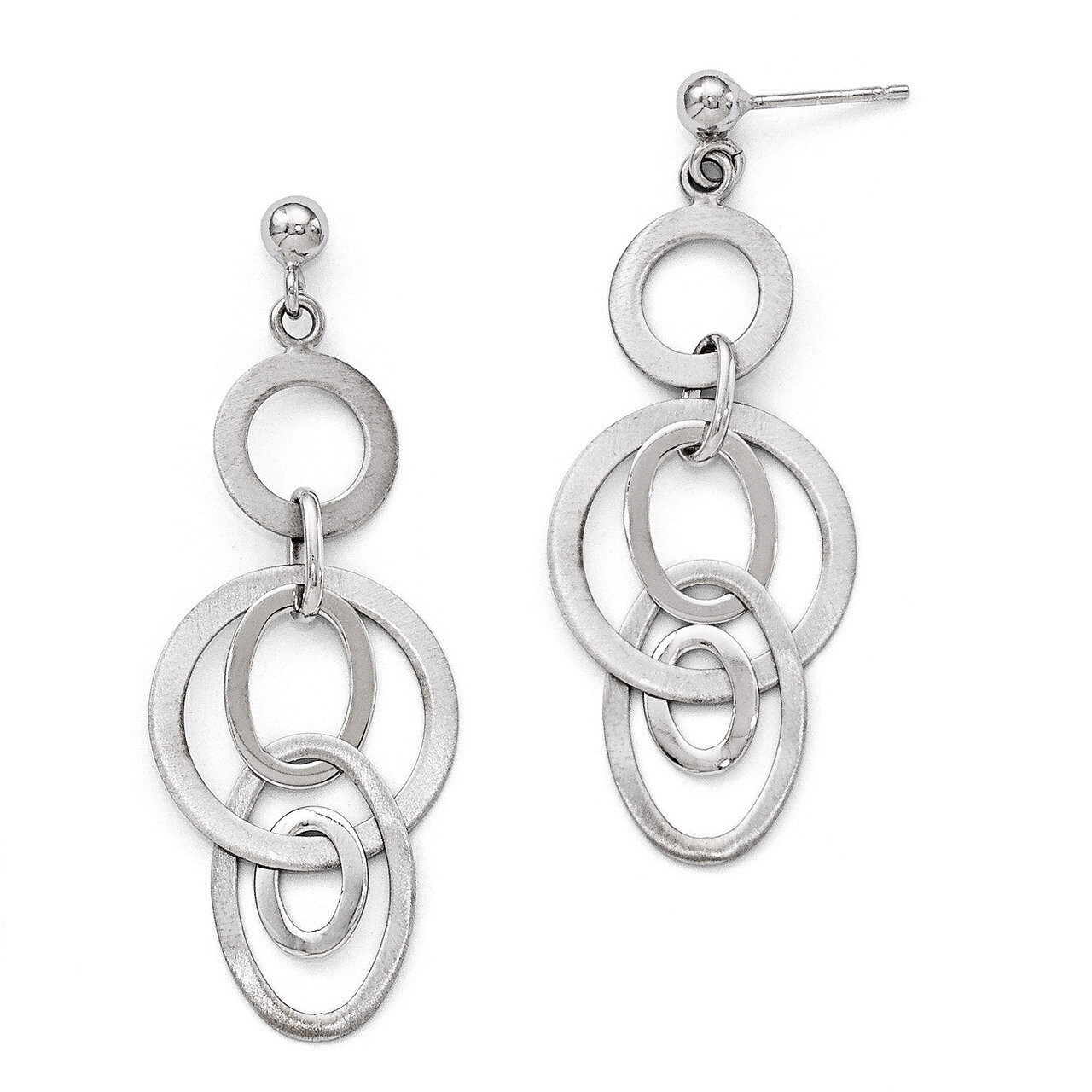 Leslie&#39;s Polished and Brushed Dangle Earrings - Sterling Silver HB-QLE529, MPN: QLE529, 886774966144