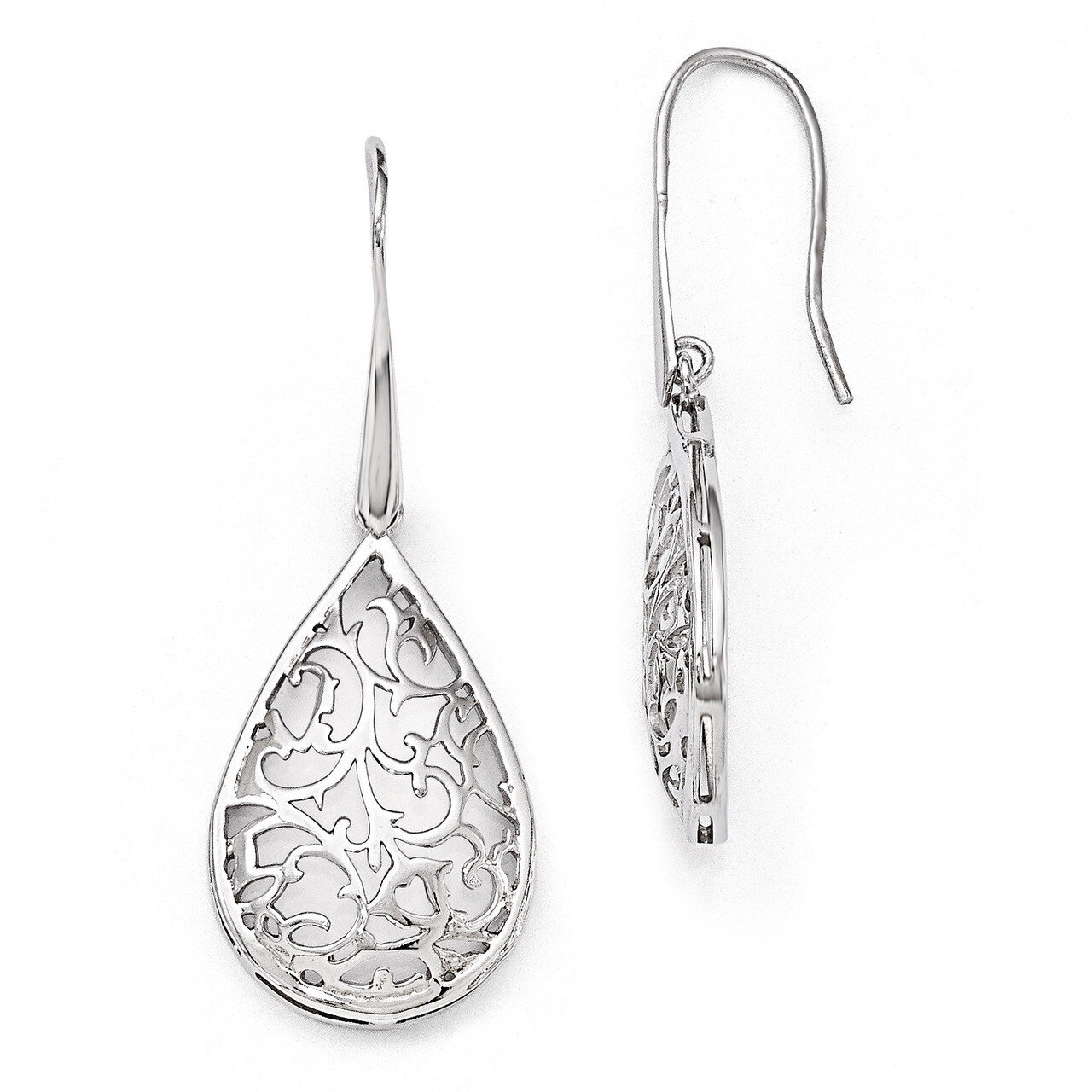 Leslie&#39;s Polished Cut-out Teardrop Dangle Earrings - Sterling Silver HB-QLE532, MPN: QLE532, 886774…