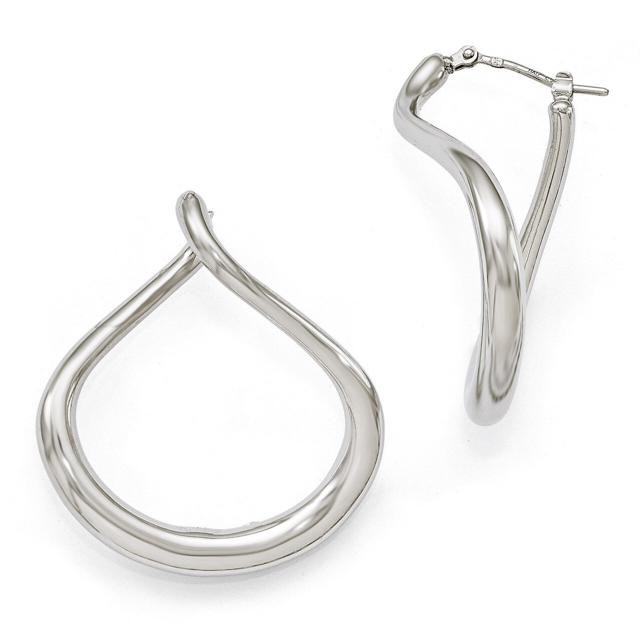 Polished Twisted Hoop Earrings - Sterling Silver HB-QLE539