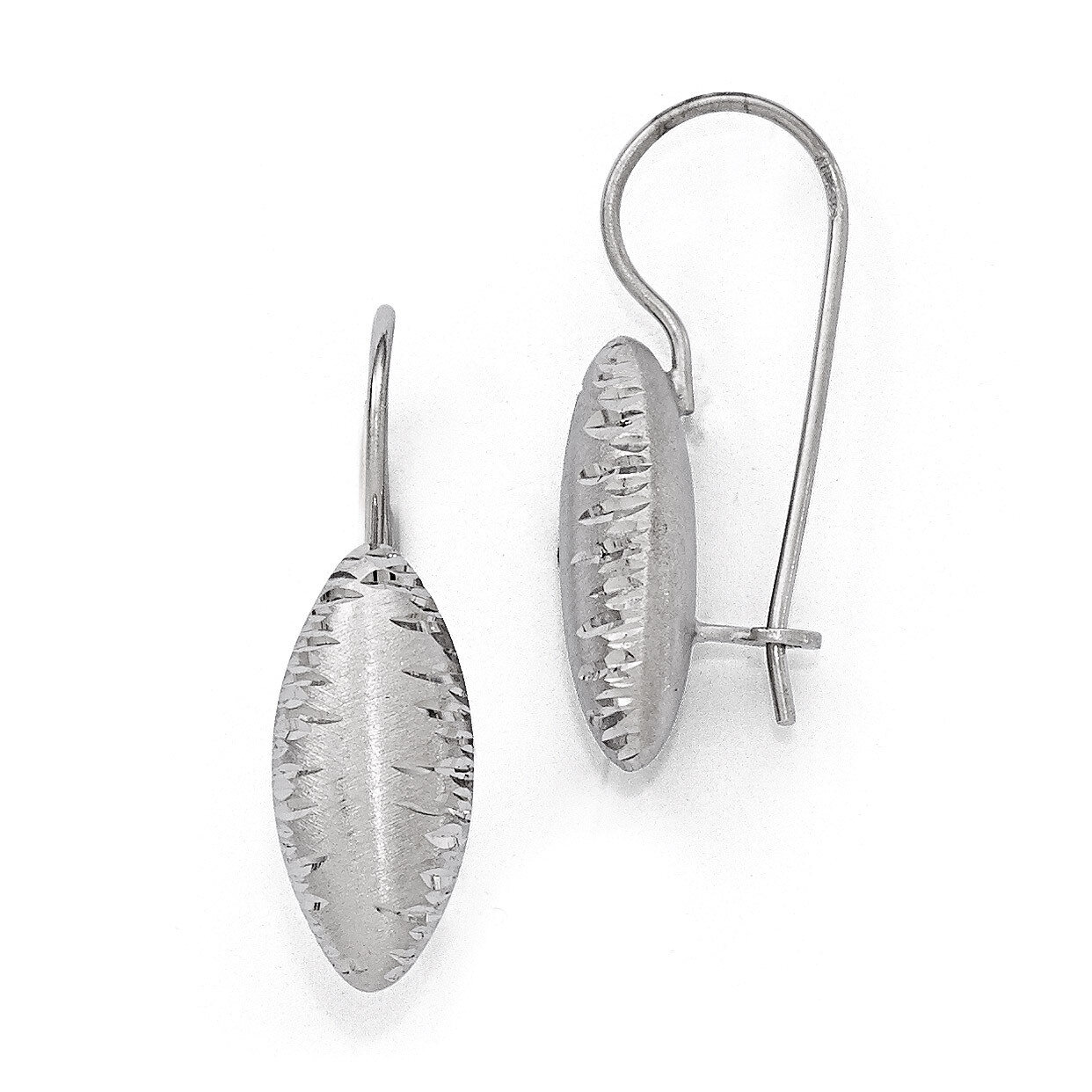 Leslie&#39;s Radiant Essence Rhodium-plated Diamond-cut Earrings - Sterling Silver HB-QLE542, MPN: QLE5…