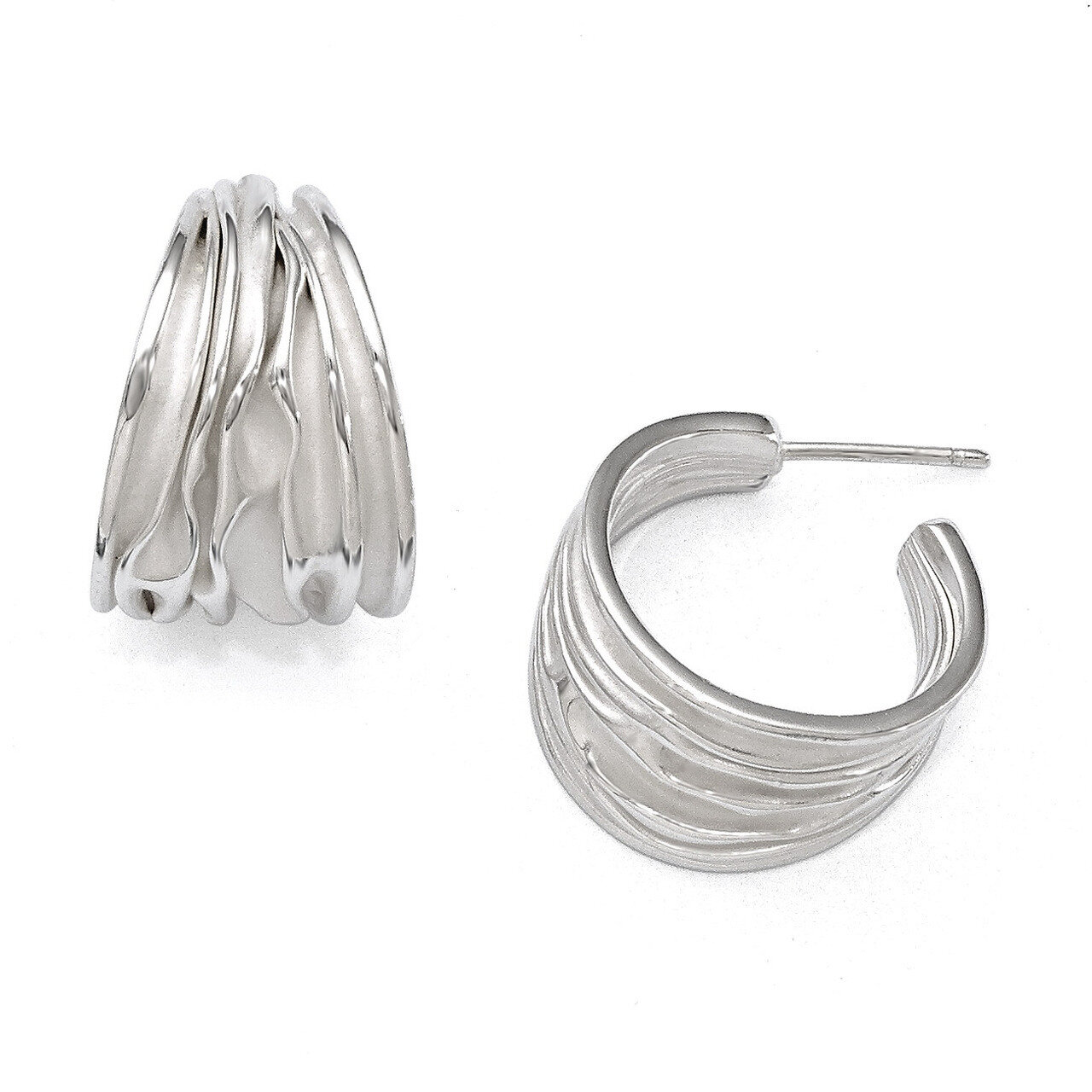Post Hoop Earrings - Sterling Silver HB-QLE558