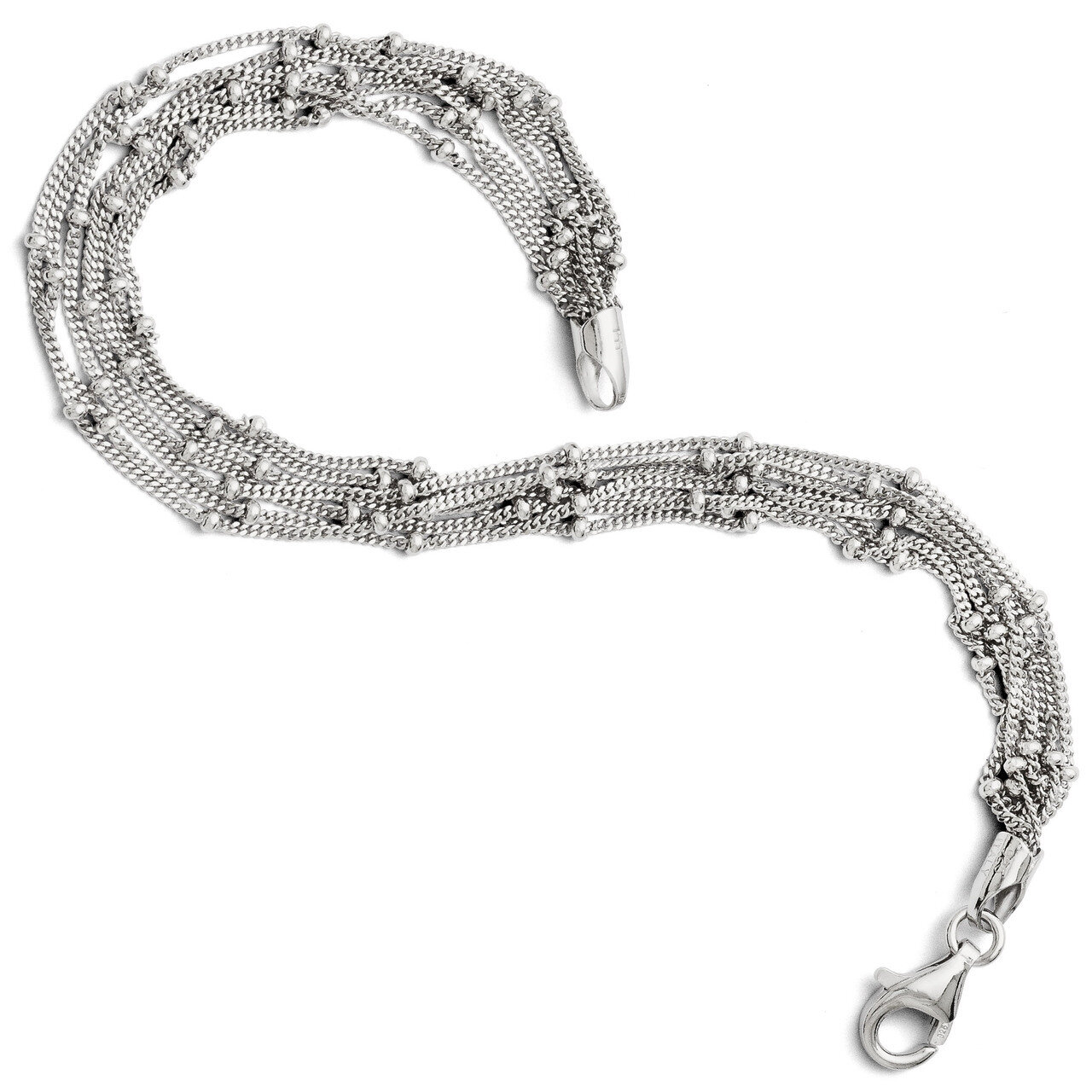 Leslie&#39;s Seven Strand Beaded Bracelet 7.5 Inch - Sterling Silver HB-QLF142-7.5, MPN: QLF142-7.5, 88…