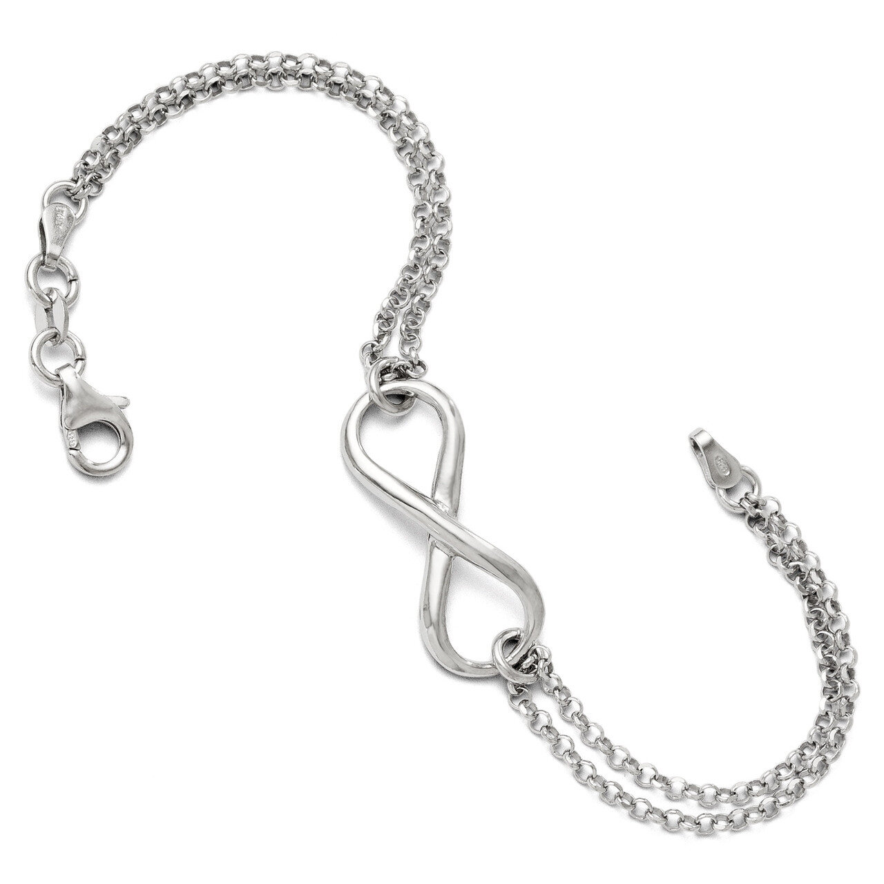 Infinity Symbol Bracelet 7.5 Inch - Sterling Silver HB-QLF199-7.5