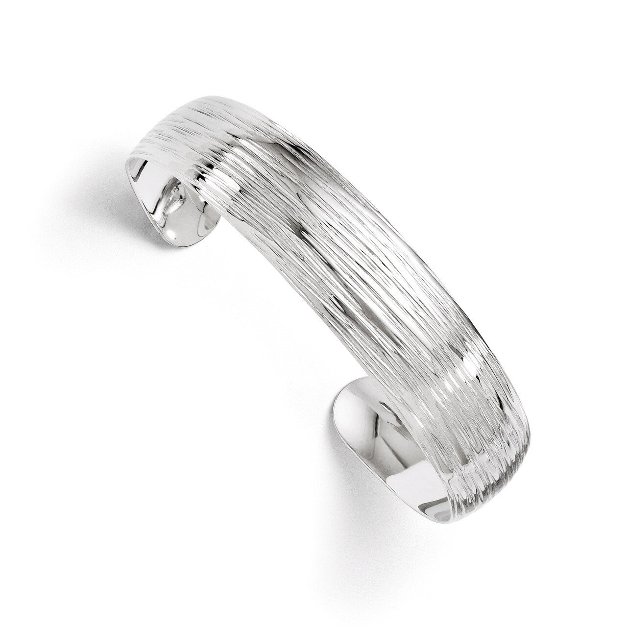 Leslie's Polished and Textured Slip-on Bangle - Sterling Silver HB-QLF226, MPN: QLF226, 886774990149