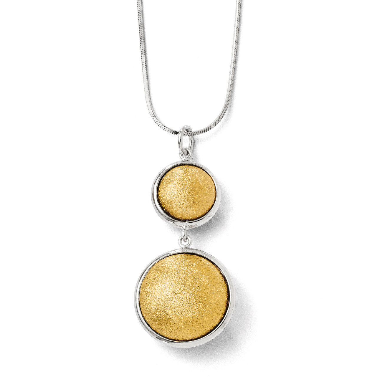 Gold-plated Polished & Laser Textured Pendant - Sterling Silver HB-QLF281