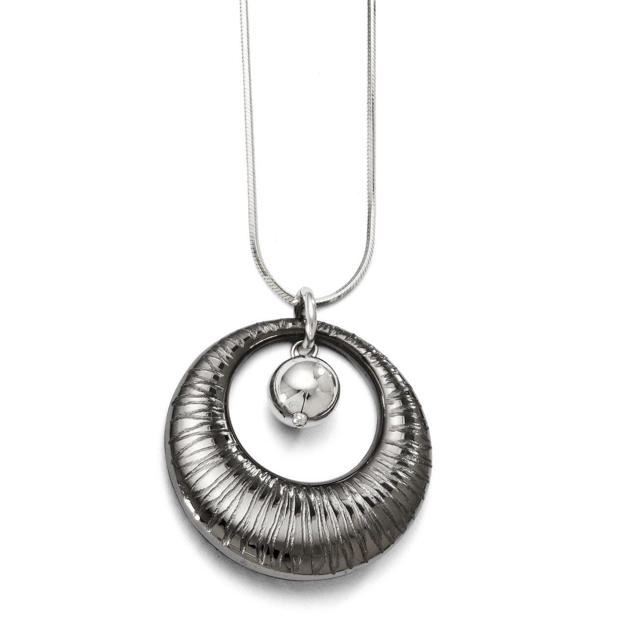 Leslie&#39;s Rhodium-plated Polished &amp; Textured Pendant - Sterling Silver HB-QLF283, MPN: QLF283, 19690…