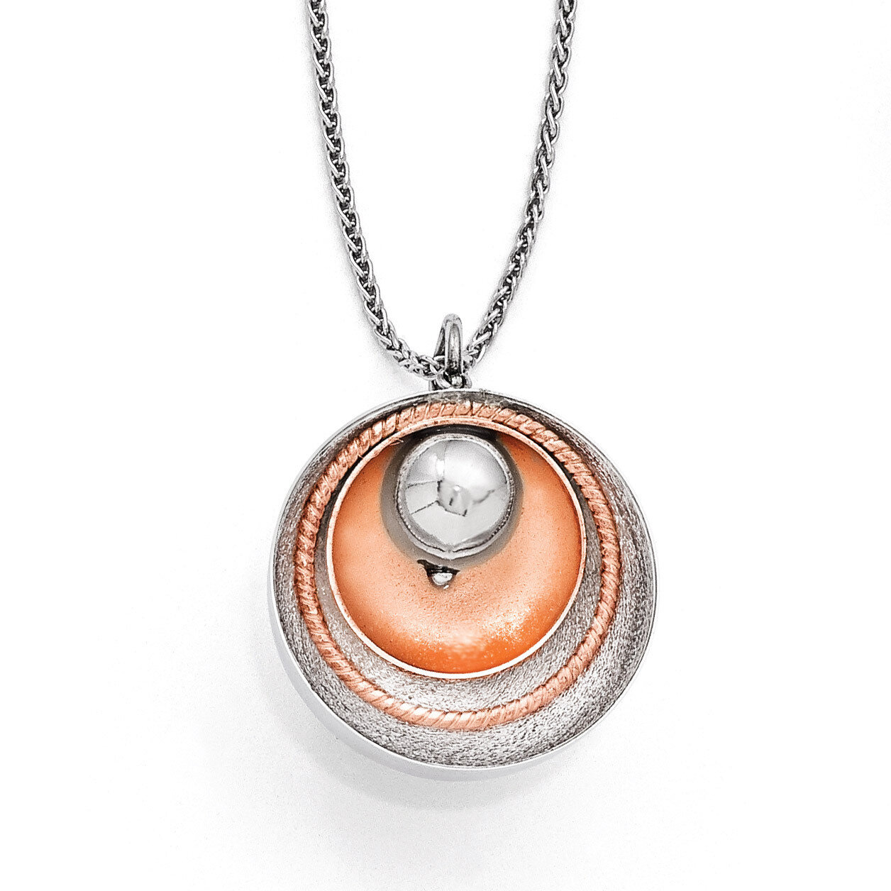 Rose Gold-plated Polished Pendant - Sterling Silver HB-QLF292