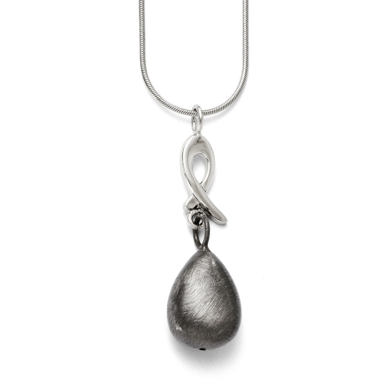 Leslie&#39;s Rhodium-plated Polished and Scratch Finish Pendant - Sterling Silver HB-QLF294, MPN: QLF29…