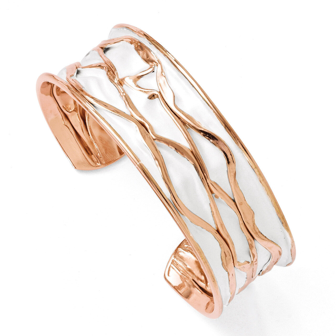 Leslie&#39;s Rose Gold-plated Small Concave Scrunch Bangle - Sterling Silver HB-QLF301, MPN: QLF301, 88…