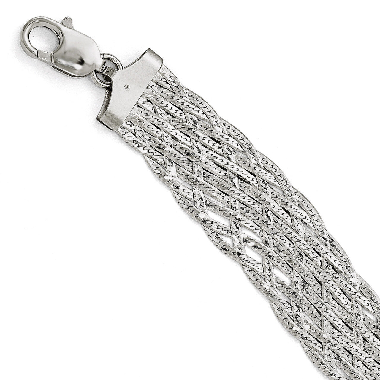 Polished Braided Bracelet 7.5 Inch - Sterling Silver HB-QLF338-7.5