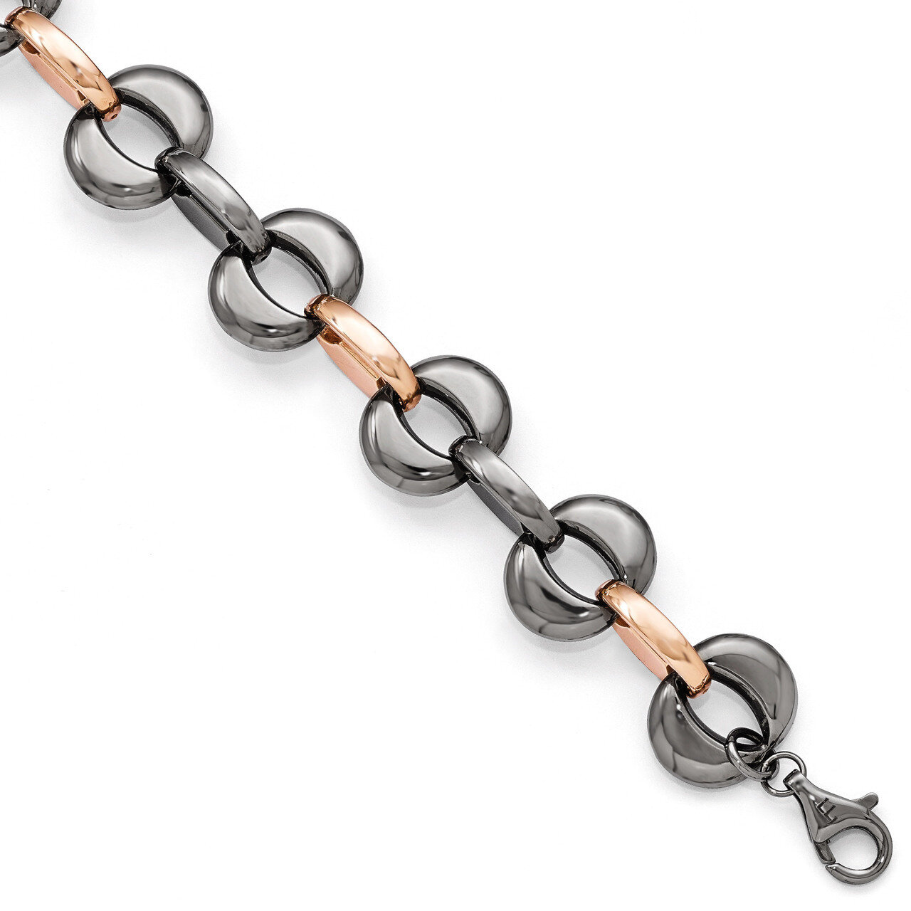 Leslie&#39;s Rhodium/Rose-tone Flash 24k Plated Bracelet 8 Inch - Sterling Silver HB-QLF393-8, MPN: QLF…