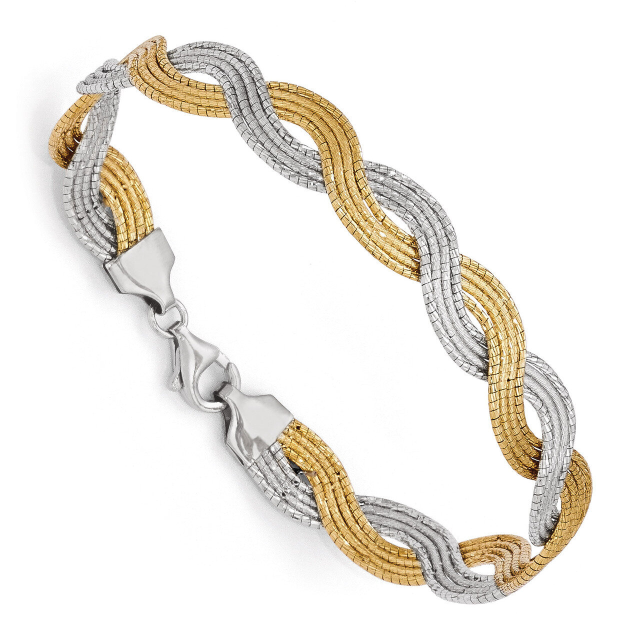 Leslie&#39;s Gold-plated Diamond-cut Twisted Bracelet 7 Inch - Sterling Silver HB-QLF403-7, MPN: QLF403…