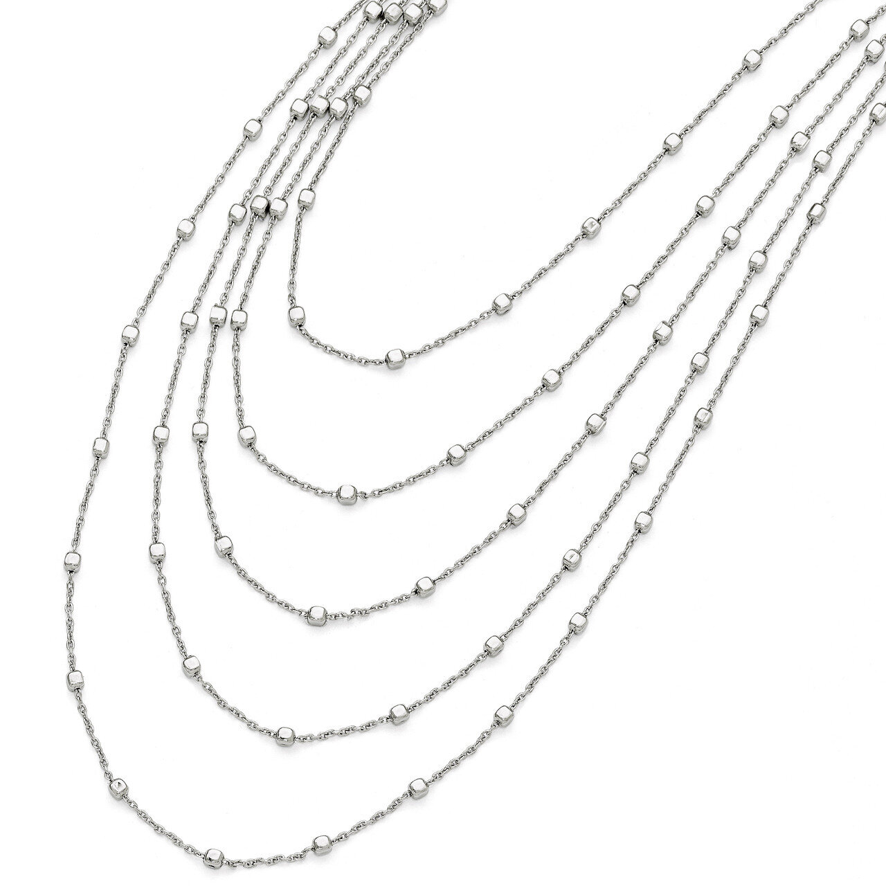 Leslie&#39;s Polished Five Strand Necklace - Sterling Silver HB-QLF408-16, MPN: QLF408-16, 886774987637