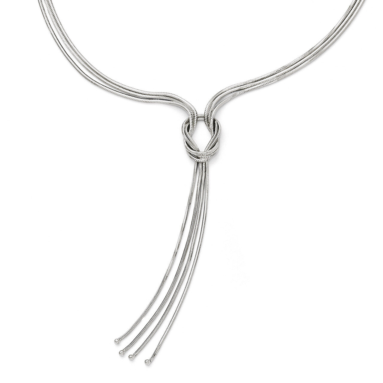 Leslie&#39;s Polished Fancy Knot Necklace with 2 Inch Extension - Sterling Silver HB-QLF419-16, MPN: QL…