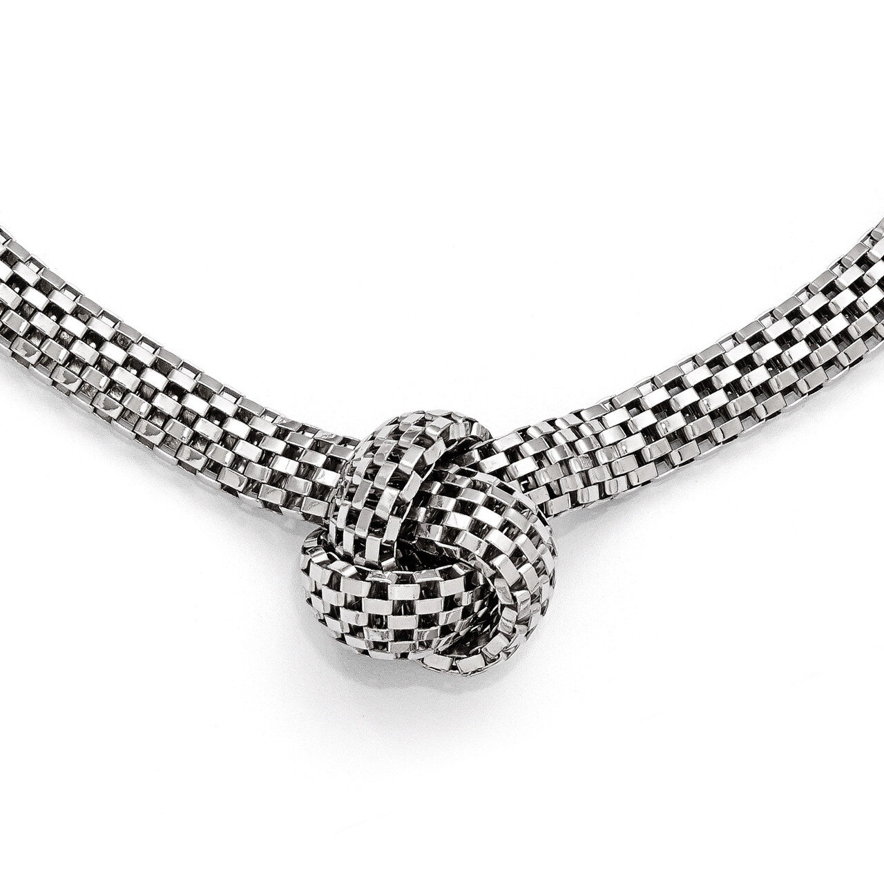 Leslie&#39;s Rhodium-plated Necklace with 2 Inch Extension - Sterling Silver HB-QLF430-16, MPN: QLF430-…
