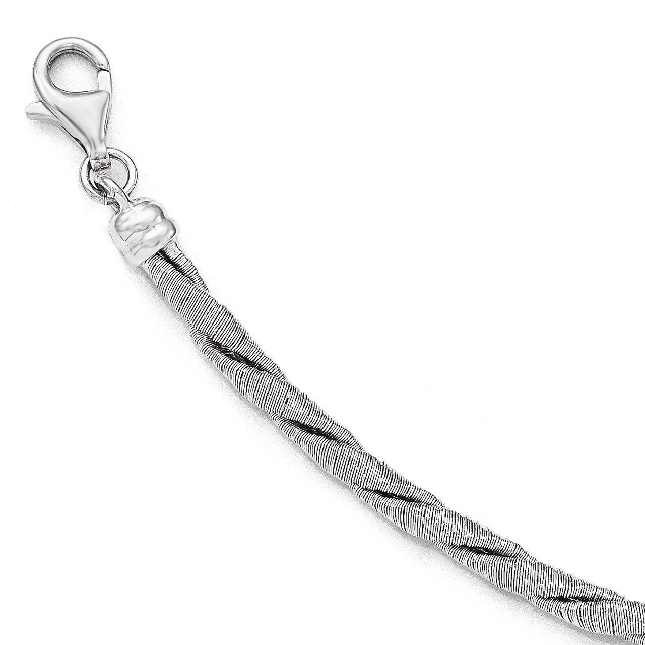 Leslie&#39;s Textured with 2 Inch Extensionender Bracelet 7.5 Inch - Sterling Silver HB-QLF454-7.5, MPN…