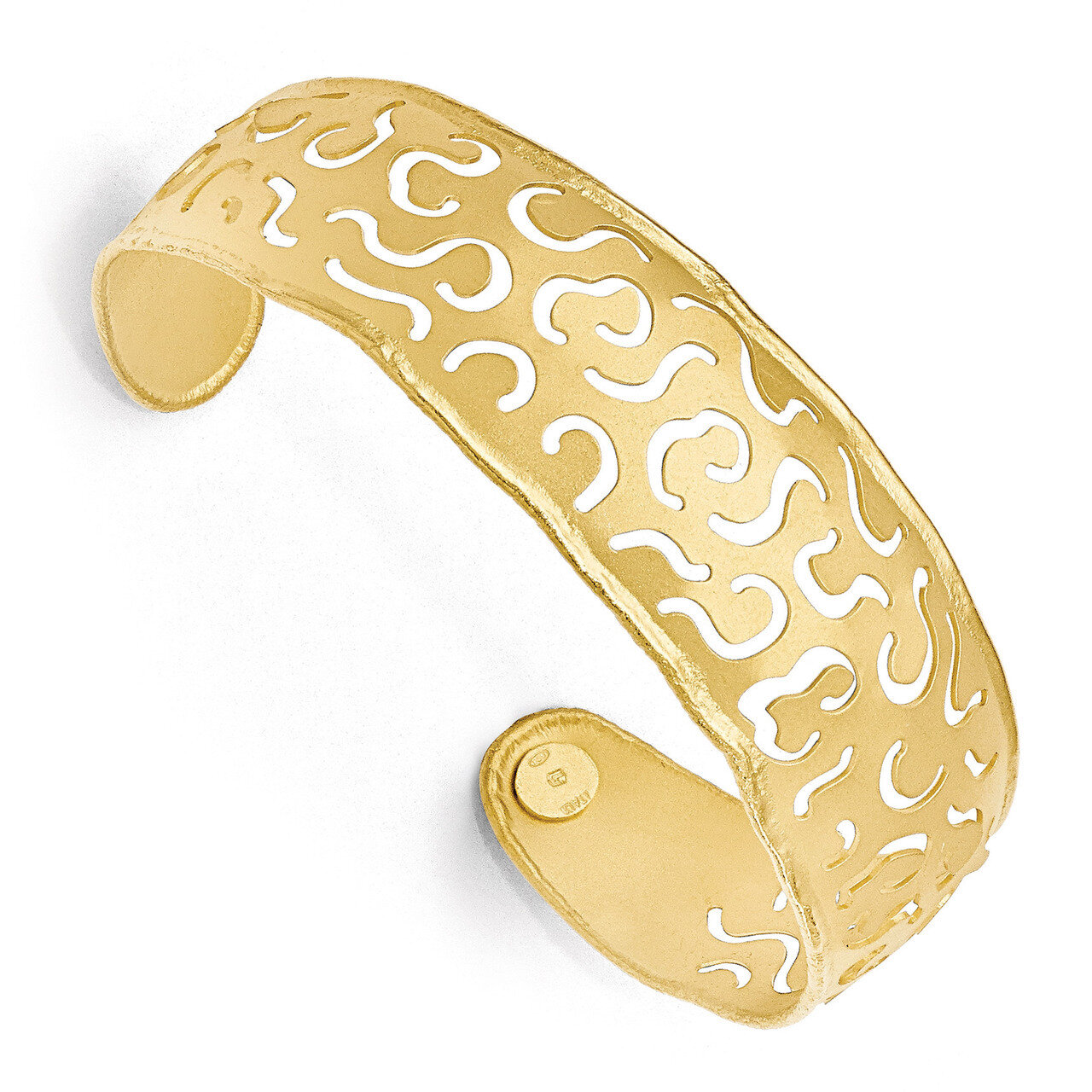 Leslie&#39;s Gold Flash-plated Satin-Finish Cuff Bracelet - Sterling Silver HB-QLF470, MPN: QLF470, 191…