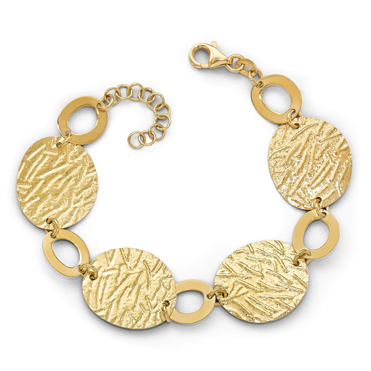 Leslie&#39;s Gold-plated Textured with 1in Bracelet 7 Inch - Sterling Silver HB-QLF516-7, MPN: QLF516-7…