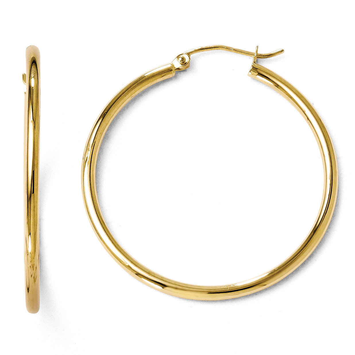 Leslie&#39;s Polished Hinged Hoop Earrings - 10k Gold HB-TA05, MPN: TA05, 883957024875