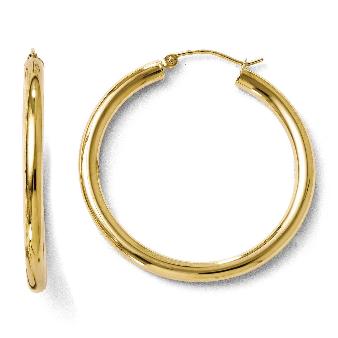 Leslie&#39;s Polished Hinged Hoop Earrings - 10k Gold HB-TA14, MPN: TA14, 883957024950