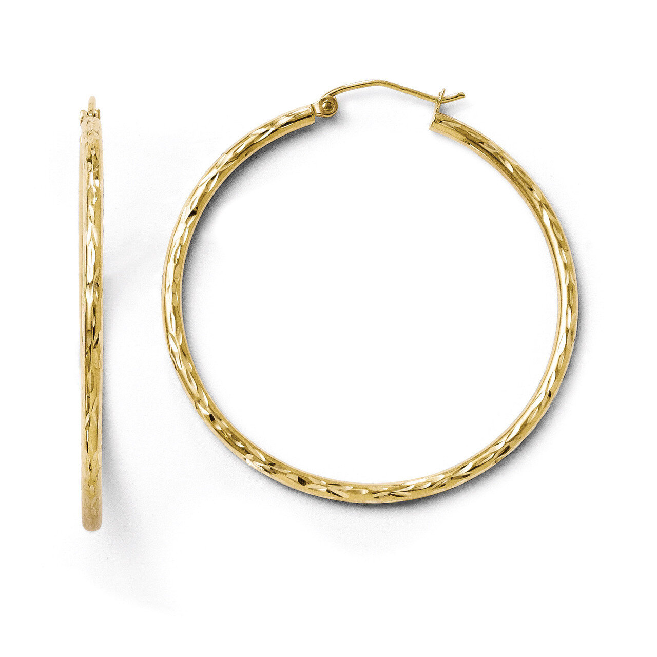 Leslie&#39;s Textured Hinged Hoop Earrings - 10k Gold HB-TA29, MPN: TA29, 883957025353