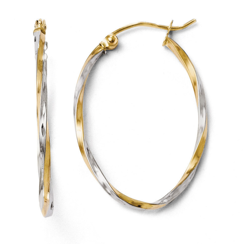 Leslie&#39;s Rhodium Oval Hinged Hoop Earrings - 10k Gold HB-TA86, MPN: TA86, 886774569840