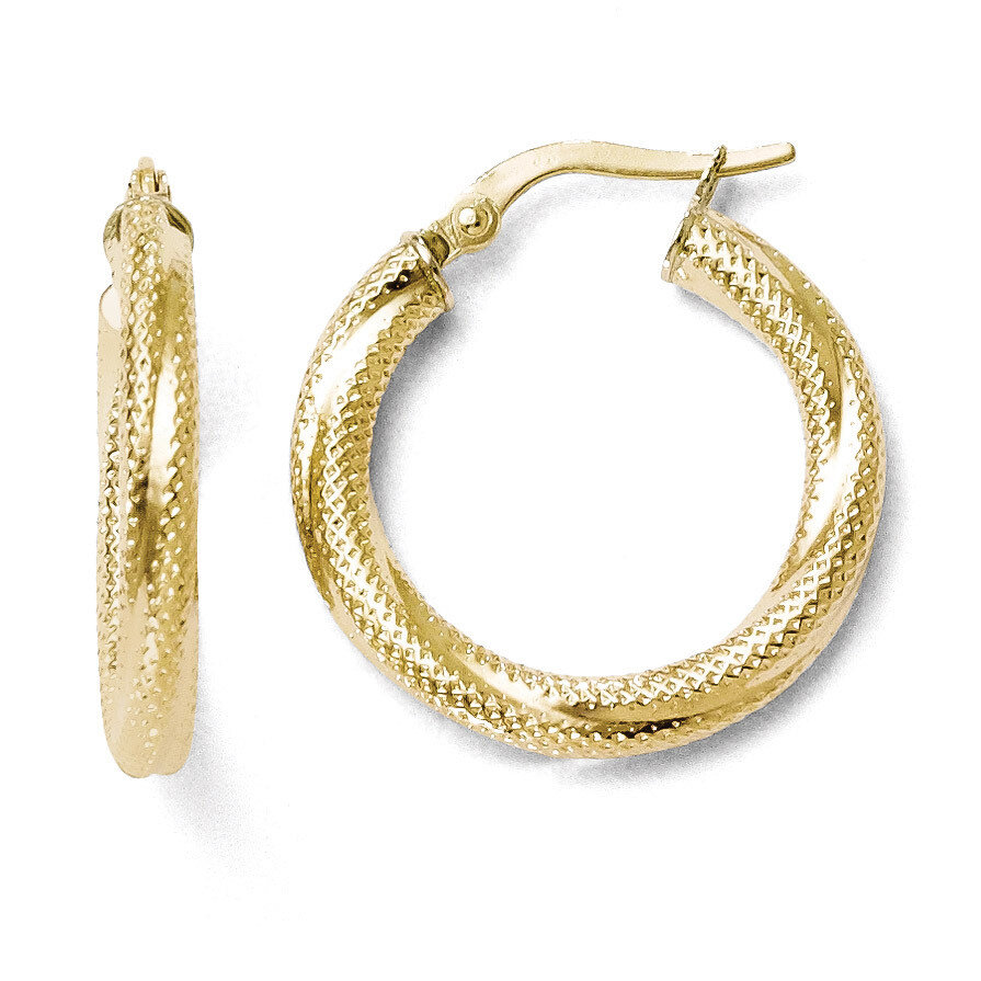 Leslie&#39;s Textured Hinged Hoop Earrings - 10k Gold HB-TC21, MPN: TC21, 886774569901