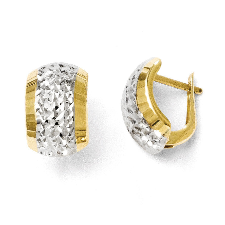 Leslie&#39;s Rhodium Diamond-cut Hinged Earrings - 10k Gold HB-TC32, MPN: TC32, 883957025728