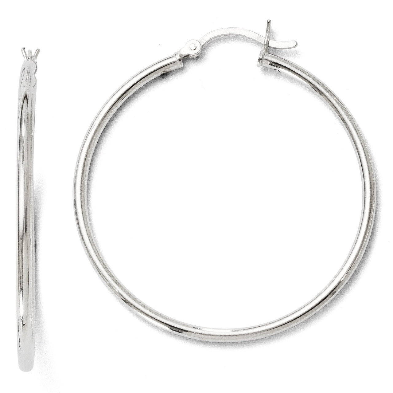Leslie&#39;s Polished Hinged Hoop Earrings - Sterling Silver HB-VA07, MPN: VA07, 886774569987