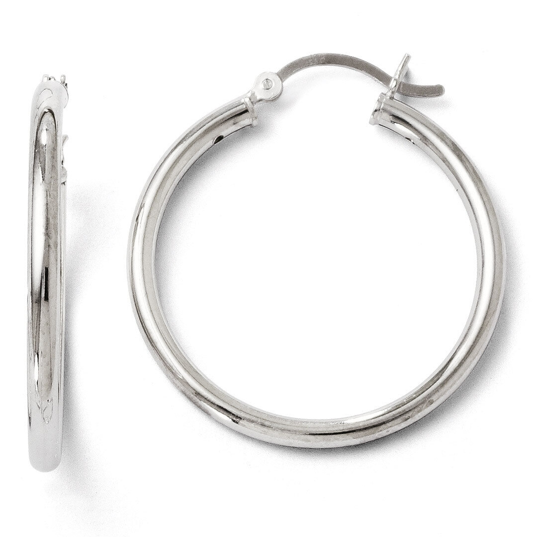 Leslie&#39;s Polished Hinged Hoop Earrings - Sterling Silver HB-VA10, MPN: VA10, 886774570006