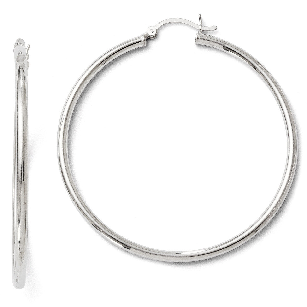 Leslie&#39;s Polished Hinged Hoop Earrings - Sterling Silver HB-VA11, MPN: VA11, 883957020846