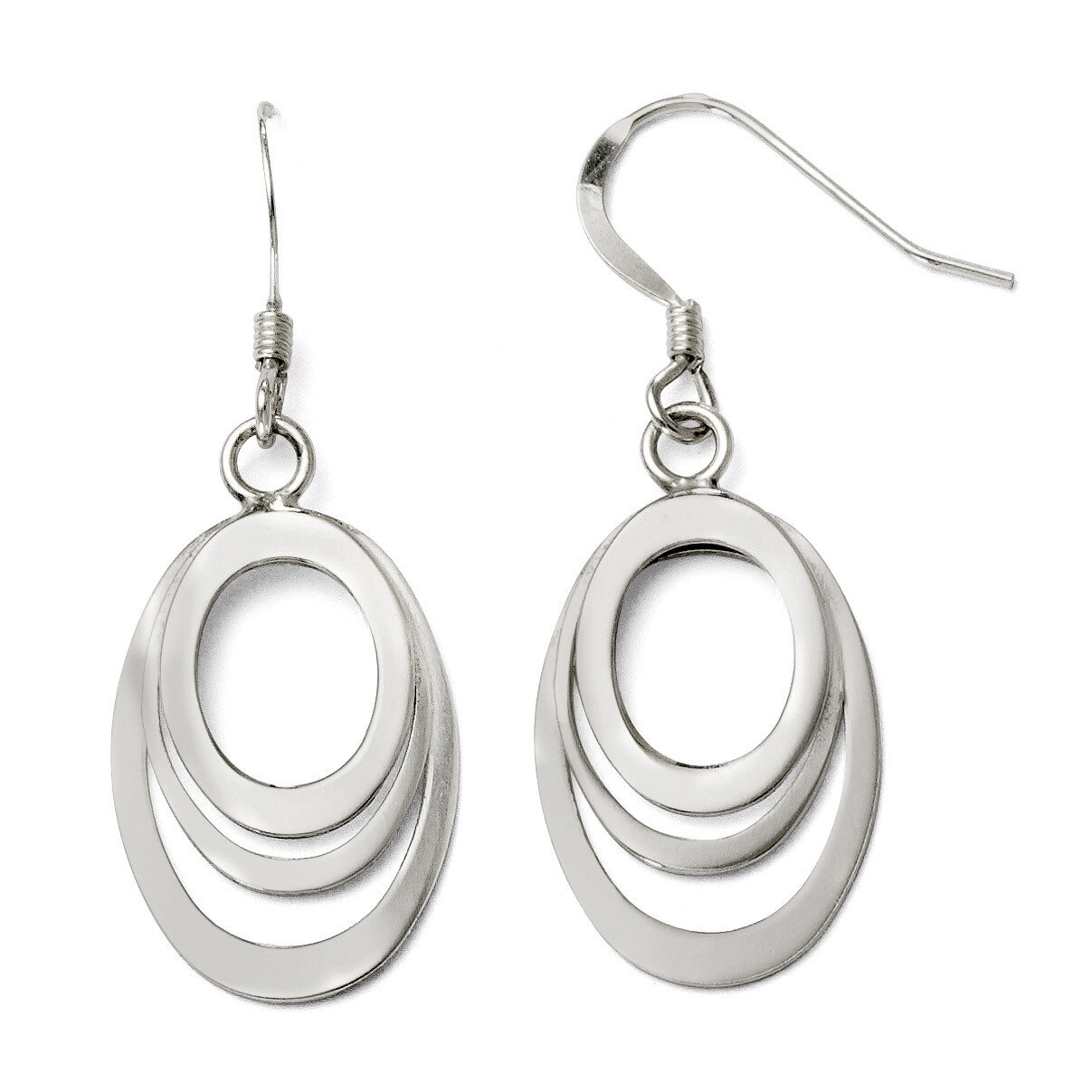 Leslie&#39;s Polished Shepherd Hook Dangle Earrings - Sterling Silver HB-VA25, MPN: VA25, 886774286419