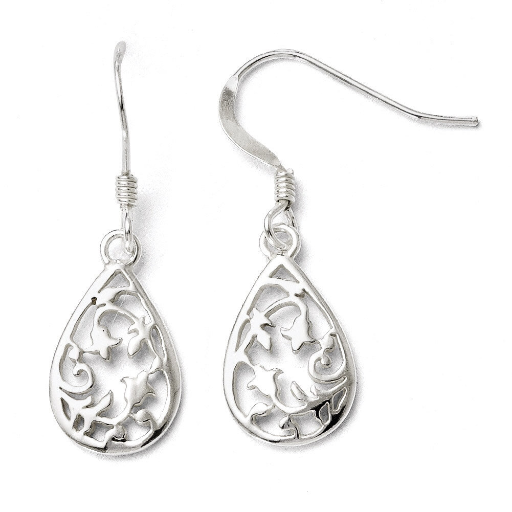 Leslie&#39;s Polished Shepherd Hook Dangle Earrings - Sterling Silver HB-VA49, MPN: VA49, 883957021133