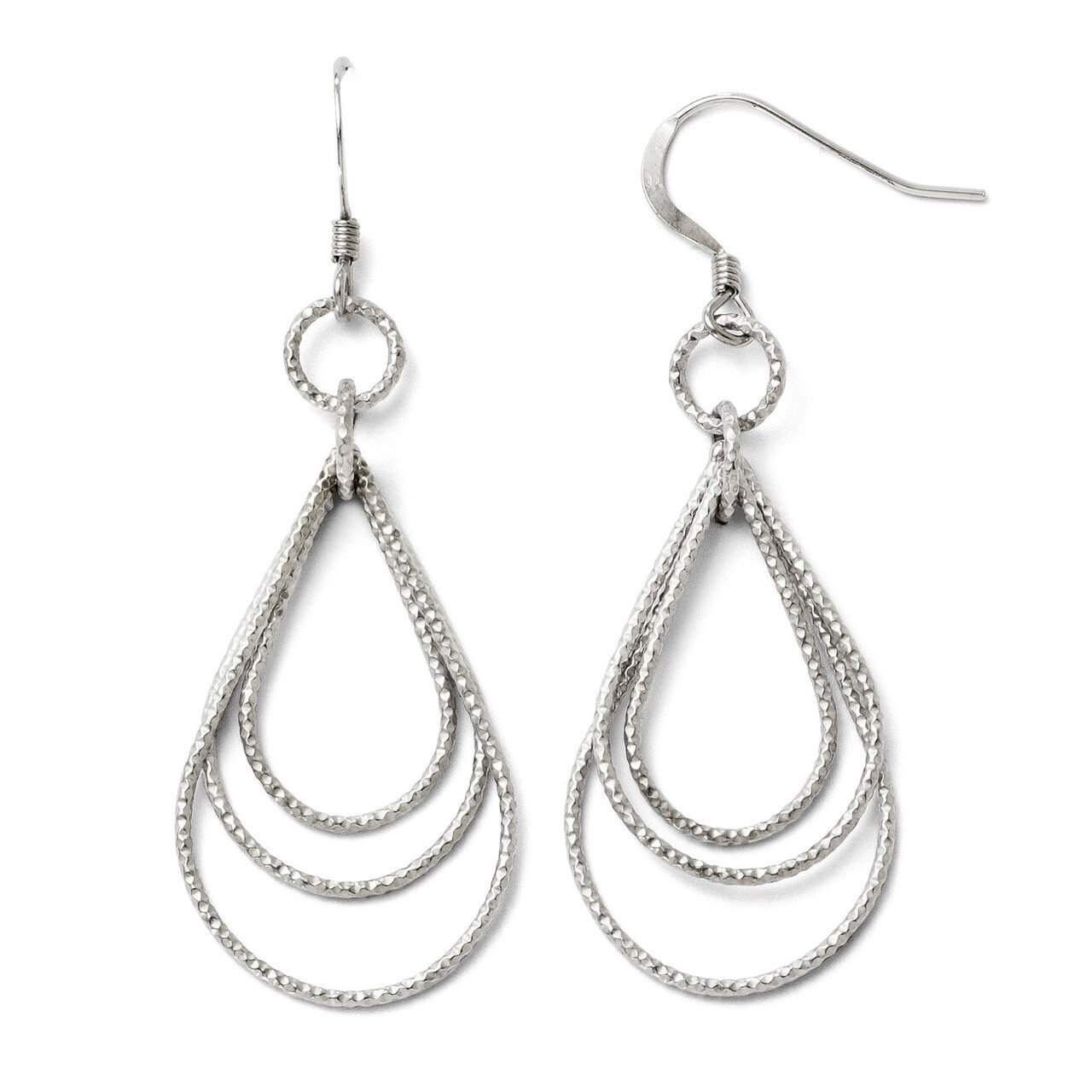 Leslie&#39;s Textured Shepherd Hook Dangle Earrings - Sterling Silver HB-VA97, MPN: VA97, 886774286426